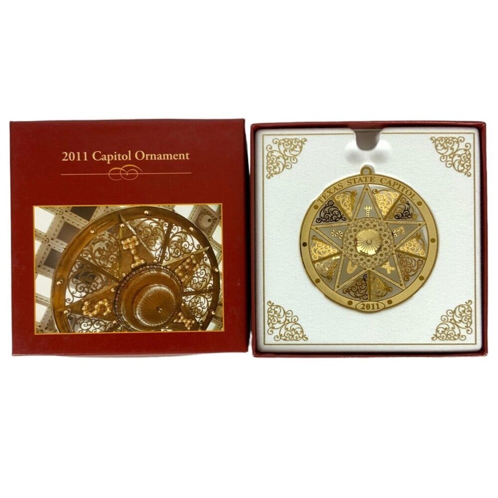 2011 Texas State Capitol Ornament Chandelier Design Christmas Collectible w Box